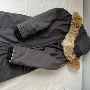 Gray Small (7-8) Canada Goose jacket with fur